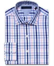 This clean-cut plaid shirt from Tommy Hilfiger is a welcome alternative to a work wardrobe of solids.