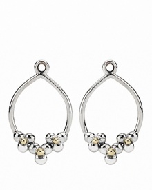 PANDORA's sterling silver hoop charms feature decorative daisies with 14K gold detailing. Slip them onto french wire or hoop earrings for a sweet customized look. PANDORA's sterling silver hoop charms feature decorative daisies with 14K gold detailing. Slip them onto french wire or hoop earrings for a sweet customized look.