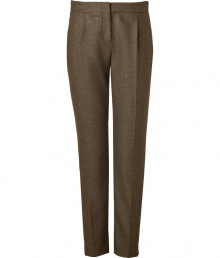 Flawlessly tailored with a softly tapered leg, Salvatore Ferragamos pistachio wool trousers are a luxe staple perfect for elegant daytime looks - Side slit pockets, back slit pocket, zip fly, hidden hook and button closure, pleated front, hidden side ankle zippers - Tailored fit, softly tapered leg - Team with cashmere pullovers and shimmering fine jewelry favorites Flawlessly tailored with a softly tapered leg, Salvatore Ferragamos pistachio wool trousers are a luxe staple perfect for elegant daytime looks - Side slit pockets, back slit pocket, zip fly, hidden hook and button closure, pleated front, hidden side ankle zippers - Tailored fit, softly tapered leg - Team with cashmere pullovers and shimmering fine jewelry favorites