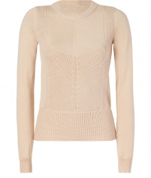 Take a feminine stance on this seasons must-have modern knits with Vanessa Brunos ultra soft textural pullover, detailed with contrast patterning for that fashion-forward feel - Rounded neckline, long sleeves, ribbed trim - Form-fitting - Wear with jeans and favorite flats, or dress up with printed skirts and statement wedges Take a feminine stance on this seasons must-have modern knits with Vanessa Brunos ultra soft textural pullover, detailed with contrast patterning for that fashion-forward feel - Rounded neckline, long sleeves, ribbed trim - Form-fitting - Wear with jeans and favorite flats, or dress up with printed skirts and statement wedges