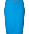 Sleekly sophisticated, Hugos bright wool skirt is a workwear must - Hidden back zip, kick pleat - Tailored fit - Pair with a silk blouse and blazer or a cashmere pullover and leather jacket