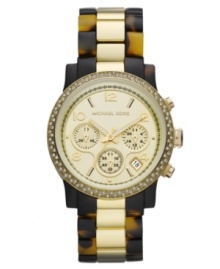 Break out of your fashion shell with the unique styling of this tortoise chronograph timepiece from Michael Kors.