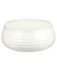 Distinctly ribbed Sophie Conran dinnerware sets your table with the charm of traditional hand-thrown pottery, but the durability of contemporary Portmeirion porcelain. Mix this banded Carnivale salad bowl with solid celadon pieces. Distinctly ribbed Sophie Conran dinnerware sets your table with the charm of traditional hand-thrown pottery, but the durability of contemporary Portmeirion porcelain. Mix this banded Carnivale salad bowl with solid celadon pieces.