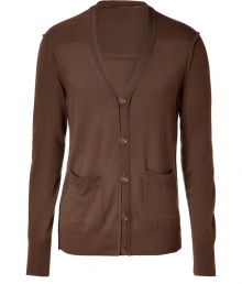 Inject must-emulate style to your everyday staples with this luxe cashmere cardigan from Burberry London - V-neck, front button placket, exposed seam detail, front patch pockets, ribbed cuffs and hem, slim fit - Pair with corduroys or jeans, a button down, and oxfords Inject must-emulate style to your everyday staples with this luxe cashmere cardigan from Burberry London - V-neck, front button placket, exposed seam detail, front patch pockets, ribbed cuffs and hem, slim fit - Pair with corduroys or jeans, a button down, and oxfords