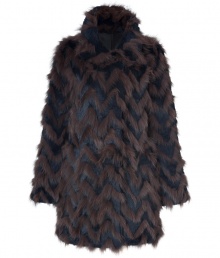 Take a show-stopping stance on chic winter style in Antik Batiks two-tone fur coat, detailed in dramatic contrasting rabbit and fox for ultra luxurious results guaranteed to make an impact - Spread collar, long sleeves, hidden front hook closures, side slit pockets - Contemporary straight fit, hits at the knee - Pair with form-fitting separates and edgy statement accessories Take a show-stopping stance on chic winter style in Antik Batiks two-tone fur coat, detailed in dramatic contrasting rabbit and fox for ultra luxurious results guaranteed to make an impact - Spread collar, long sleeves, hidden front hook closures, side slit pockets - Contemporary straight fit, hits at the knee - Pair with form-fitting separates and edgy statement accessories