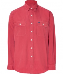 Stylish button-down shirt made of fine, faded, red cotton - Updated version of a classic shirt with fashionable vintage look - Features slim silhouette, small collar and long sleeves - Two flap pockets at chest, full-length button placket - Wear with chinos or jeans and favorite lace-ups Stylish button-down shirt made of fine, faded, red cotton - Updated version of a classic shirt with fashionable vintage look - Features slim silhouette, small collar and long sleeves - Two flap pockets at chest, full-length button placket - Wear with chinos or jeans and favorite lace-ups
