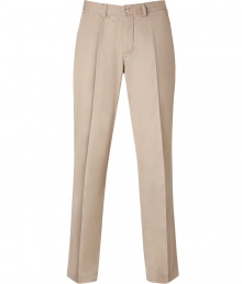 Stylish pants in fine, khaki-colored cotton - casual chino cut, with creases - two angled pockets - very lightweight, top quality and wonderfully comfortable - your favorite pants and a fantastic alternative to jeans - goes with a cool shirt,  polo shirt, cashmere pullover