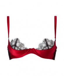 Bring instant sex appeal to your lingerie collection with this eyelash lace inset bra from Kiki de Montparnasse - Underwire, adjustable straps, soft demi cups, black eyelash lace inset with scalloped trim, back hook and eye closures - Style with a low cut blouse or pair with matching panties for sultry lounging Bring instant sex appeal to your lingerie collection with this eyelash lace inset bra from Kiki de Montparnasse - Underwire, adjustable straps, soft demi cups, black eyelash lace inset with scalloped trim, back hook and eye closures - Style with a low cut blouse or pair with matching panties for sultry lounging
