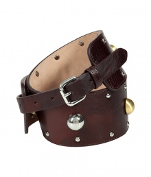Cinch your look in style with this luxe leather belt from Malene Birger - Wide shape, all-over stud detailing, silver-tone buckle - Pair with a flirty floral dress of over your favorite draped cardigan Cinch your look in style with this luxe leather belt from Malene Birger - Wide shape, all-over stud detailing, silver-tone buckle - Pair with a flirty floral dress of over your favorite draped cardigan