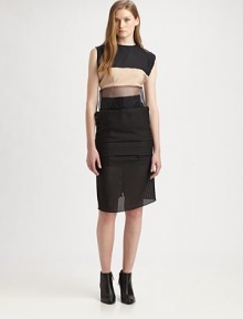 Held in place by a corset-like waistband, this structured design features horizontal pleating and a chic net-like hem. Corset-like waistbandExposed back zipperAbout 28 longNylonDry cleanImportedModel shown is 5'10 (177cm) wearing US size 4. Held in place by a corset-like waistband, this structured design features horizontal pleating and a chic net-like hem. Corset-like waistbandExposed back zipperAbout 28 longNylonDry cleanImportedModel shown is 5'10 (177cm) wearing US size 4.