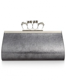Put some bling into your out-all-night ensemble with this Sasha clutch, featuring a rhinestone studded ring clasp. Shimmery, sleek and party-perfect, it's eye-catching on and off the dance floor. Put some bling into your out-all-night ensemble with this Sasha clutch, featuring a rhinestone studded ring clasp. Shimmery, sleek and party-perfect, it's eye-catching on and off the dance floor.