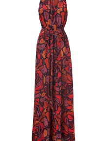 Take your Boho-chic look into the new season, starting with Rachel Zoes eye-catching printed silk maxi dress - Deep V-neckline, sleeveless, self-tie sash around the waist - Loosely tailored top, long flowing skirt - Wear with sky-high platforms and a statement leather shoulder bag