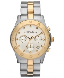 Golden accents catch the eye on this classic steel watch from Marc by Marc Jacobs.