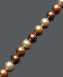 Delight in the delicious. This sugary sweet bracelet features cultured freshwater pearls (7-8 mm) in various chocolate and caramel colors. Crafted in 14k gold. Approximate length: 7-1/2 inches. Delight in the delicious. This sugary sweet bracelet features cultured freshwater pearls (7-8 mm) in various chocolate and caramel colors. Crafted in 14k gold. Approximate length: 7-1/2 inches.