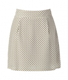 Stylish silver printed silk skirt from Marc by Marc Jacobs - Get noticed in this flirty printed silk mini-skirt - Adorable polka dot print and a short, fun fit - Wear with ribbed tights, a cowl neck cashmere pullover, and knee-high boots - Try with a long sleeve t-shirt, opaque tights, and platform booties Stylish silver printed silk skirt from Marc by Marc Jacobs - Get noticed in this flirty printed silk mini-skirt - Adorable polka dot print and a short, fun fit - Wear with ribbed tights, a cowl neck cashmere pullover, and knee-high boots - Try with a long sleeve t-shirt, opaque tights, and platform booties
