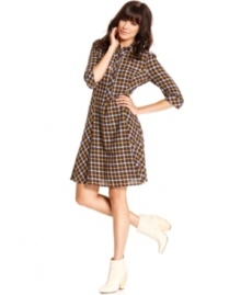 Perfectly paired with fall's boots & booties, this RACHEL Rachel Roy plaid shirtdress is perfect for country-chic daytime look!