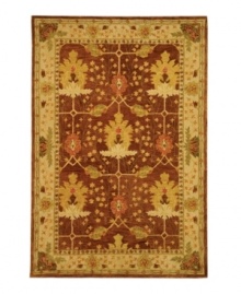 Savor the natural landscape. This sublime rug from the Anatolia collection features deep color, rich texture and a nature-inspired tableau. A latticework pattern overlaying the earth-toned palette and graceful botanic shapes recalls the serene experience of gazing through a window. Hand-tufted of fine wool and dyed using an ancient pot dying technique. Savor the natural landscape. This sublime rug from the Anatolia collection features deep color, rich texture and a nature-inspired tableau. A latticework pattern overlaying the earth-toned palette and graceful botanic shapes recalls the serene experience of gazing through a window. Hand-tufted of fine wool and dyed using an ancient pot dying technique.