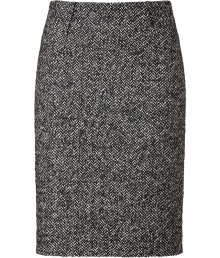 A contemporary-chic take on workwear, Paule Kas sharply tailored pencil skirt is a superbly sophisticated choice with endless pairing possibilities - Hidden back zip, kick pleat - Tailored fit - Team with feminine tops and flawless platform pumps