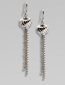 From the Midnight Pearl Collection. Lustrous freshwater pearls embellish this sterling silver, box chain tassel design. 2mm-2.5mm round freshwater pearlsSterling silver Length, about 2¼Hook backImported From the Midnight Pearl Collection. Lustrous freshwater pearls embellish this sterling silver, box chain tassel design. 2mm-2.5mm round freshwater pearlsSterling silver Length, about 2¼Hook backImported