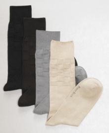 Give your toes some texture with the subtle yet sophisticated basketweave design of these smooth stretch socks from Perry Ellis. Give your toes some texture with the subtle yet sophisticated basketweave design of these smooth stretch socks from Perry Ellis.