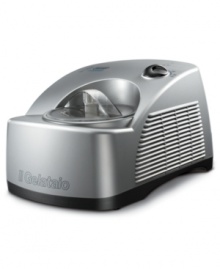 Cool down with more flavor, less fat and a pint of creamy gelato! De'Longhi's innovative ice cream maker has a built-in compressor to bring ingredients below freezing – the only way to make the dense and creamy low-fat treats you crave. Churn batch after batch without re-freezing a bowl. One-year warranty. Model GM6000. Cool down with more flavor, less fat and a pint of creamy gelato! De'Longhi's innovative ice cream maker has a built-in compressor to bring ingredients below freezing – the only way to make the dense and creamy low-fat treats you crave. Churn batch after batch without re-freezing a bowl. One-year warranty. Model GM6000.