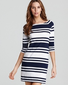 This striped tunic from Lilly Pulitzer is designed to fit right in on New England shores. Get on board: this dress makes a perfect mate for boat shoes and a canvas tote.