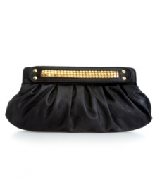 Party like the rock star you are inside with this edgy evening bag from Style&co. Decked out in glam golden stud accents and ruched detailing, this petite purse is perfectly sized for the all the essentials and will easily take you from cool club to A-list after party in style. Party like the rock star you are inside with this edgy evening bag from Style&co. Decked out in glam golden stud accents and ruched detailing, this petite purse is perfectly sized for the all the essentials and will easily take you from cool club to A-list after party in style.