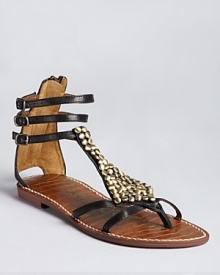 Heavy studs lend edge to Sam Edelman's Ginger sandals, a flat silhouette with enough attitude to go around.