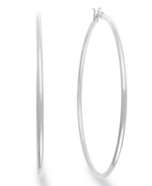 A must-have accessory for every collection. Giani Bernini's sterling silver hoop earrings feature a smooth finish and click backing. Approximate diameter: 2-1/3 inches. A must-have accessory for every collection. Giani Bernini's sterling silver hoop earrings feature a smooth finish and click backing. Approximate diameter: 2-1/3 inches.