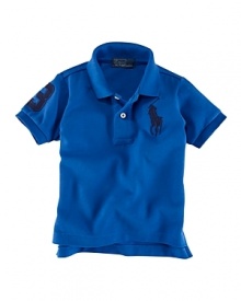Crafted from lightweight cotton mesh, this classic polo features signature Big Pony embroidery and a numerical appliqué at the sleeve for an authentic, sporty style. Crafted from lightweight cotton mesh, this classic polo features signature Big Pony embroidery and a numerical appliqué at the sleeve for an authentic, sporty style.