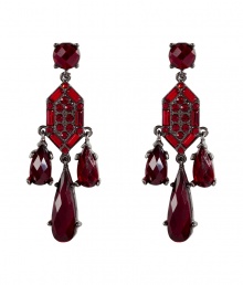 Stash away your studs and go for drama with R.J.Grazianos crystal drop earrings, perfect for giving your look a glamorous edge - Silver-toned frames with prong set scarlet red crystals - Wear with swept up hair as a finishing touch to cocktail or evening dresses Stash away your studs and go for drama with R.J.Grazianos crystal drop earrings, perfect for giving your look a glamorous edge - Silver-toned frames with prong set scarlet red crystals - Wear with swept up hair as a finishing touch to cocktail or evening dresses