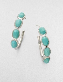 From the Rock Candy® Collection. Four rich ovals of turquoise in a setting of sleek sterling silver.TurquoiseSterling silverLength, about 1.5Post backImported