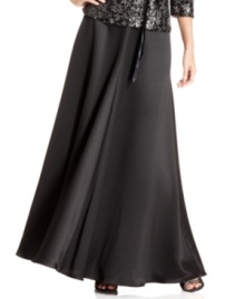 A full satin skirt is an essential for your special occasion wardrobe. This gorgeous skirt skims the floor and is perfect for pairing with your dressier separates. From Alex Evenings.