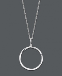 Round out your look effortlessly in this subtle circle pendant. Light and luminous, this Studio Silver design features a single ring in polished sterling silver. Approximate length: 16 inches. Approximate drop: 1 inch.