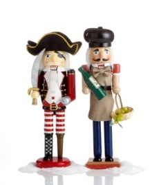 Think beyond the royal court with two nontraditional nutcrackers. A peg-legged pirate wielding a hook and sword and a winemaker carrying a bottle of chardonnay offer a fun new take on classic Christmas decorations. Think beyond the royal court with two nontraditional nutcrackers. A peg-legged pirate wielding a hook and sword and a winemaker carrying a bottle of chardonnay offer a fun new take on classic Christmas decorations.
