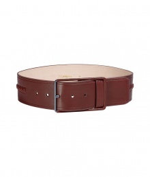 Luxurious belt made ..of fine cognac brown leather - Cut wide, with stylish braid detailing - Decorative squared buckle - A top accessory you can wear in so many ways: over tunics and dresses (accentuates the waist), with the new wide flared trousers (focuses on the hips), jeans Luxurious belt made ..of fine cognac brown leather - Cut wide, with stylish braid detailing - Decorative squared buckle - A top accessory you can wear in so many ways: over tunics and dresses (accentuates the waist), with the new wide flared trousers (focuses on the hips), jeans