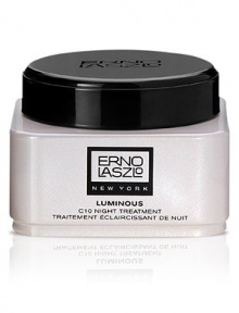 Illuminating night moisturizer repairs discoloration and environmental damage, while stimulating collagen production. It also boosts radiance, restores clarity and reduces dullness. Made in USA. 1.7 oz. Illuminating night moisturizer repairs discoloration and environmental damage, while stimulating collagen production. It also boosts radiance, restores clarity and reduces dullness. Made in USA. 1.7 oz.