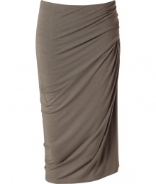 Luxurious skirt made ..of fine, taupe rayon stretch - Crazy elegant with decorative draping - Fashionable wrap look - A mega glamorous version of the classic pencil skirt - Cut body-hugging, the hem ends at the knee - Super chic, super sexy, a dream of a skirt for women who know what they want - A smashing piece for business and important parties or events - In the office with an elegant blouse and pumps, in the evening with a sexy top and gladiator sandals Luxurious skirt made ..of fine, taupe rayon stretch - Crazy elegant with decorative draping - Fashionable wrap look - A mega glamorous version of the classic pencil skirt - Cut body-hugging, the hem ends at the knee - Super chic, super sexy, a dream of a skirt for women who know what they want - A smashing piece for business and important parties or events - In the office with an elegant blouse and pumps, in the evening with a sexy top and gladiator sandals