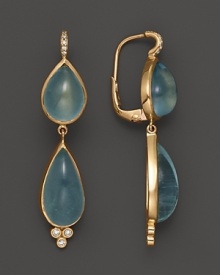 Temple St. Clair 18K Yellow Gold Double Pear Drop Aquamarine Earrings Temple St. Clair 18K Yellow Gold Double Pear Drop Aquamarine Earrings