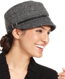 Perfect to wear with a t-shirt and jeans or workday separates, this versatile worker's cap from Nine West is the ultimate accessory. The band is accented with croc-embossed faux-leather and a silver-tone buckle, while subtle folds at the crown add instant dimension. Perfect to wear with a t-shirt and jeans or workday separates, this versatile worker's cap from Nine West is the ultimate accessory. The band is accented with croc-embossed faux-leather and a silver-tone buckle, while subtle folds at the crown add instant dimension.