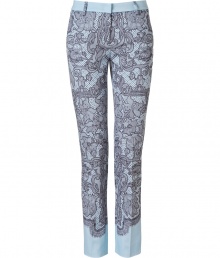 A romantic take on this seasons lace trend, Emilio Puccis printed pants are as contemporary as they are chic - Side and buttoned slit pockets, zip fly, tab with hidden hook closure, belt loops - Form-fitting - Wear with heels and a feminine silk shirt