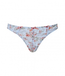 Bring instant romantic appeal to your lingerie favorites with this ladylike thong from Chantal Thomass - Front ruche detail with rosette and bow embellishment, all-over floral print - Perfect under virtually any outfit or paired with a matching bra for stylish lounging Bring instant romantic appeal to your lingerie favorites with this ladylike thong from Chantal Thomass - Front ruche detail with rosette and bow embellishment, all-over floral print - Perfect under virtually any outfit or paired with a matching bra for stylish lounging