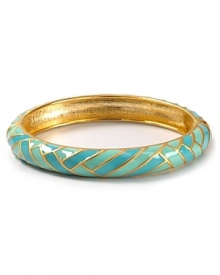 Pretty and polished, Aqua's enamel bangle pulls together your everyday ensembles. Pretty and polished, Aqua's enamel bangle pulls together your everyday ensembles.