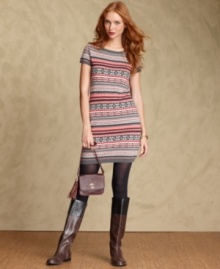 Tommy Hilfiger's chic Fair Isle sweater hugs your curves for a figure-flattering look.