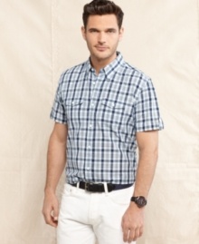 Don't have a fit. This slimmed down shirt–part of the Tommy Hilfiger Indigo Collection–is a plaid best paired with a pair of khakis or your favorite jeans.