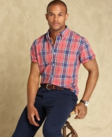 The right to bear arms? It's yours with this short-sleeved shirt from Tommy Hilfiger.