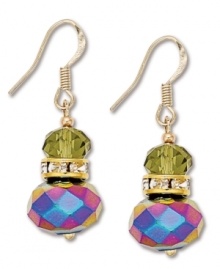 Featuring enchanting faceted glass beads and crystal accents, c.A.K.e. by Ali Khan's snowman-shaped earrings are ready to melt into the season. Crafted in gold tone mixed metal. Approximate drop: 1-1/2 inch. Featuring enchanting faceted glass beads and crystal accents, c.A.K.e. by Ali Khan's snowman-shaped earrings are ready to melt into the season. Crafted in gold tone mixed metal. Approximate drop: 1-1/2 inch.