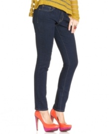 Made to hug your curves just right, these dark wash skinny jeans from Jessica Simpson are classic pair for day or night.