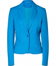 With its sharply tailored fit and timeless classic styling, Hugos bright blazer is a workweek essential - Peaked lapel, long sleeves, buttoned cuffs, single button closure, front flap pockets - Slightly shorter, tailored fit - Pair with a crisp white shirt and jeans, or dress up for work with a pencil skirt and peep-toes With its sharply tailored fit and timeless classic styling, Hugos bright blazer is a workweek essential - Peaked lapel, long sleeves, buttoned cuffs, single button closure, front flap pockets - Slightly shorter, tailored fit - Pair with a crisp white shirt and jeans, or dress up for work with a pencil skirt and peep-toes
