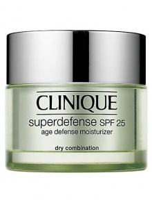 Superdefense SPF 25 Age Defense Moisturizer in Very Dry to Dry. Skin's most complete defense against the visible signs of aging in a daily moisturizer. Arms it to fight the visible effects of emotional stress. Helps neutralizes UVA and UVB. 1.7 oz. Superdefense SPF 25 Age Defense Moisturizer in Very Dry to Dry. Skin's most complete defense against the visible signs of aging in a daily moisturizer. Arms it to fight the visible effects of emotional stress. Helps neutralizes UVA and UVB. 1.7 oz.